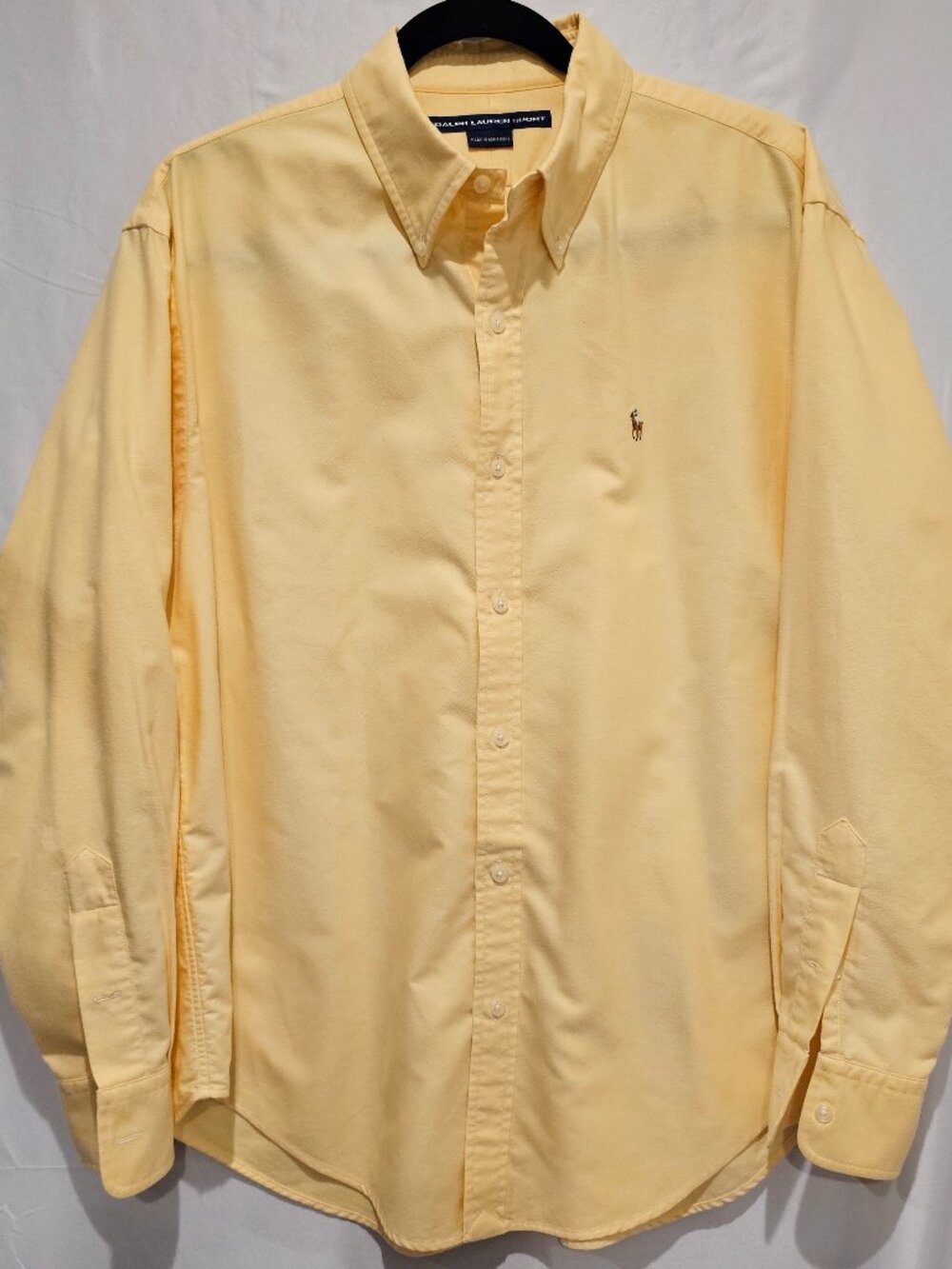Vintage Ralph Lauren Sport Yellow Cotton Long Sleeve Button Down Shirt, Size 12